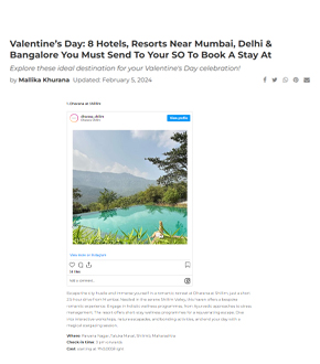 Valentine’s Day: 8 Hotels, Resorts Near Mumbai, Delhi & Bangalore You Must Send To Your SO To Book A Stay At