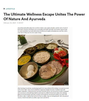 The Ultimate Wellness Escape Unites The Power Of Nature And Ayurveda